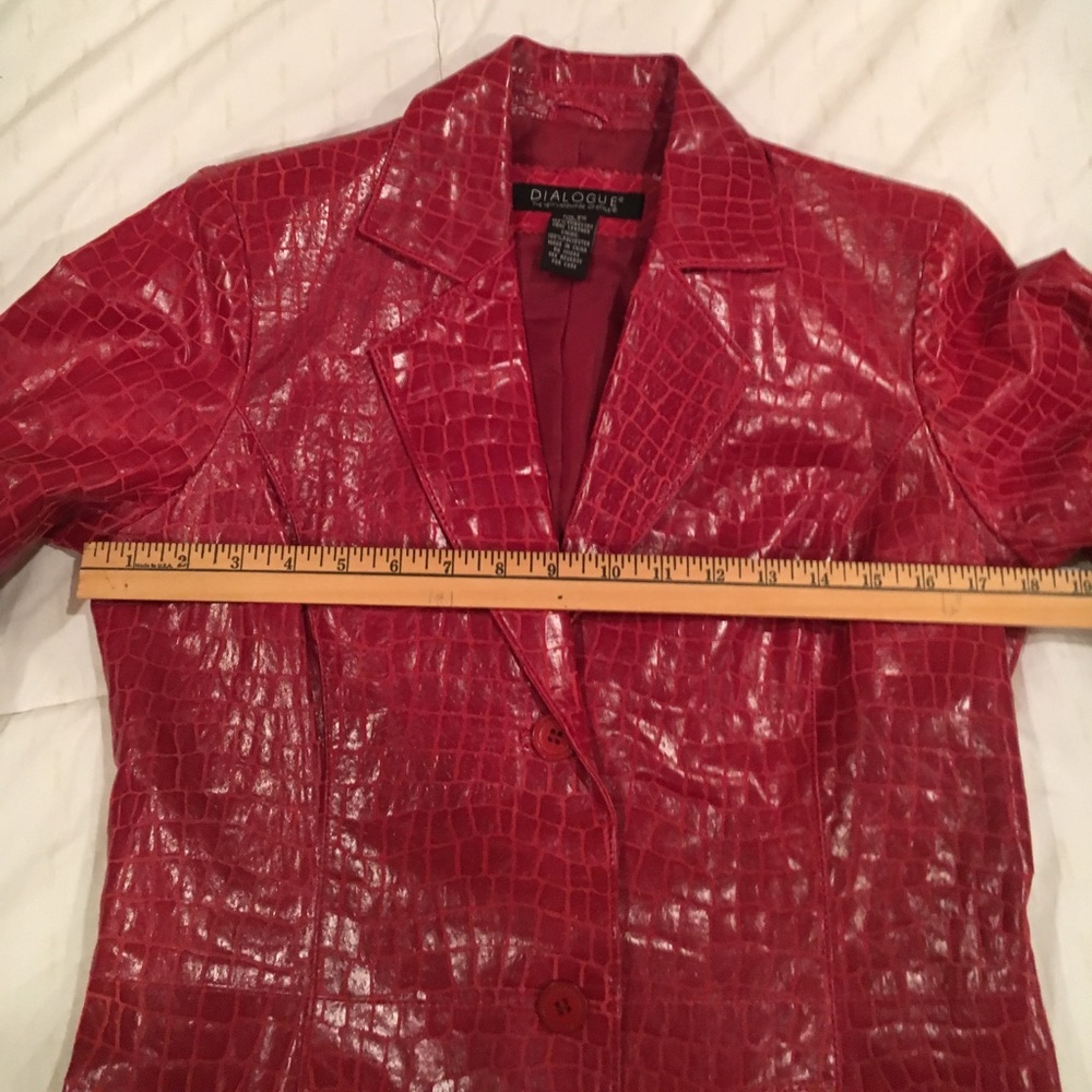 Like new! Embossed Leather Blazer - Picture 4 of 8